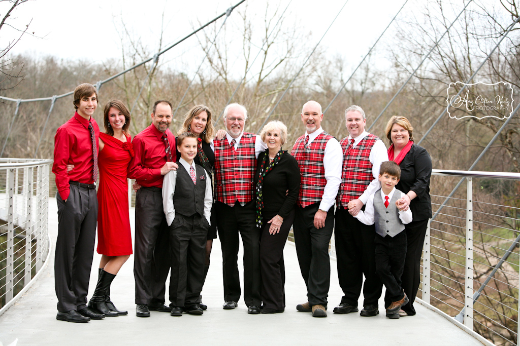 Falls Park Downtown Greenville SC Christmas Family Portraits 50th Anniversary Amy Clifton Keely Photography 02