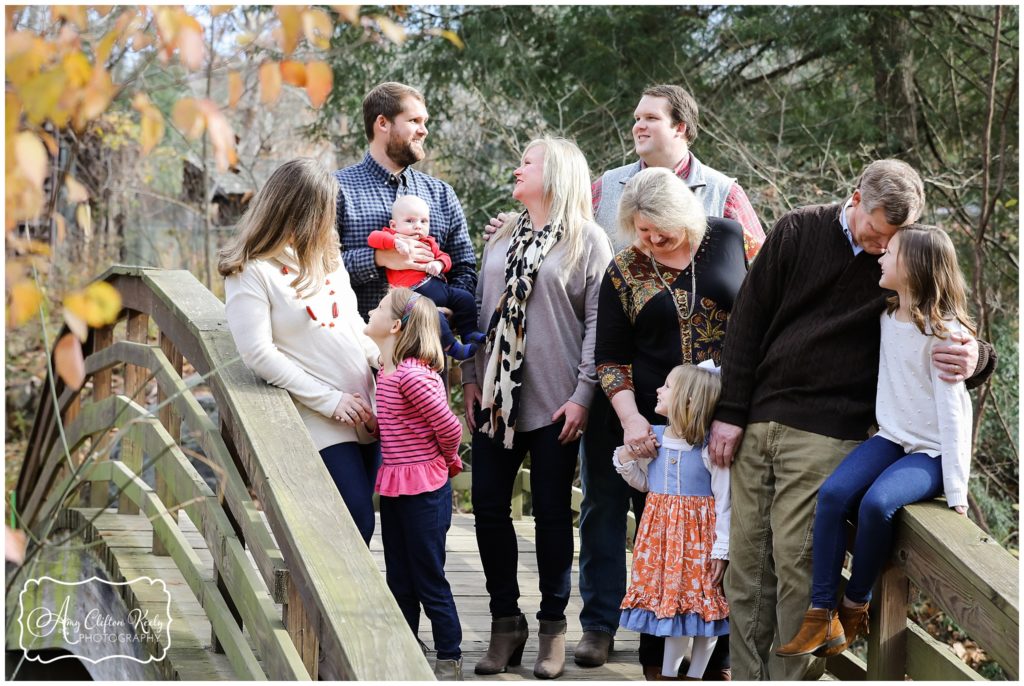 Fall Family Generations Portraits in Asheville NC Botanical Gardens