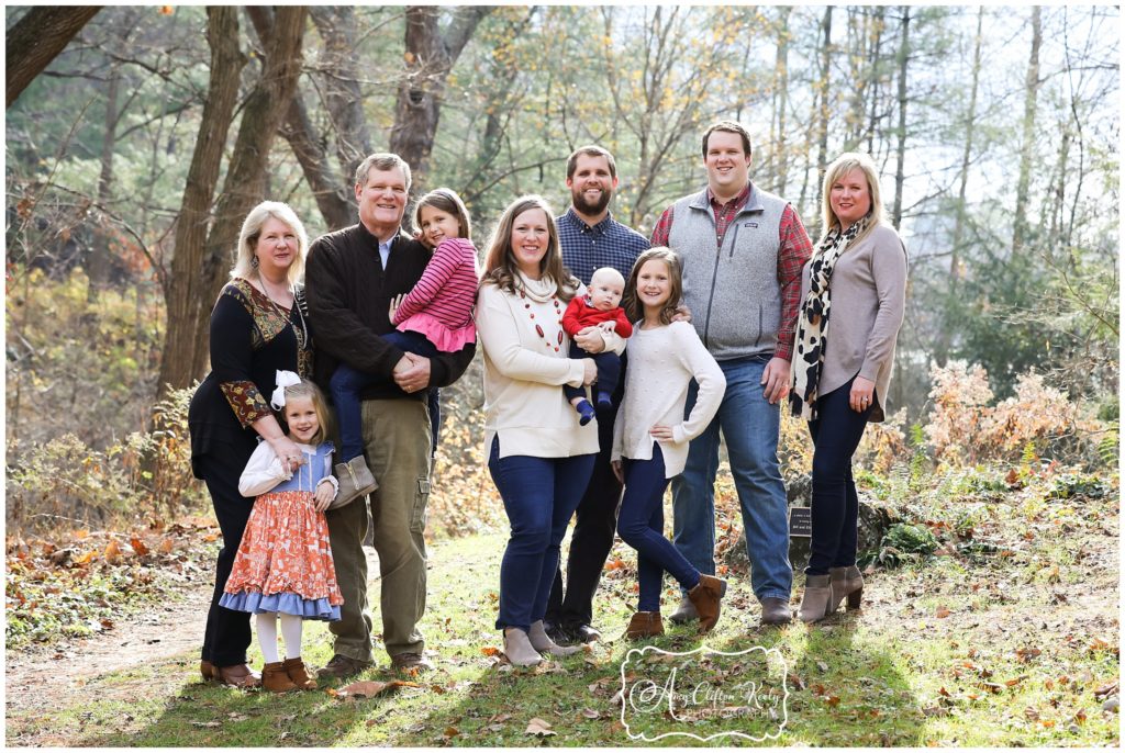 Fall Family Generations Portraits in Asheville NC Botanical Gardens