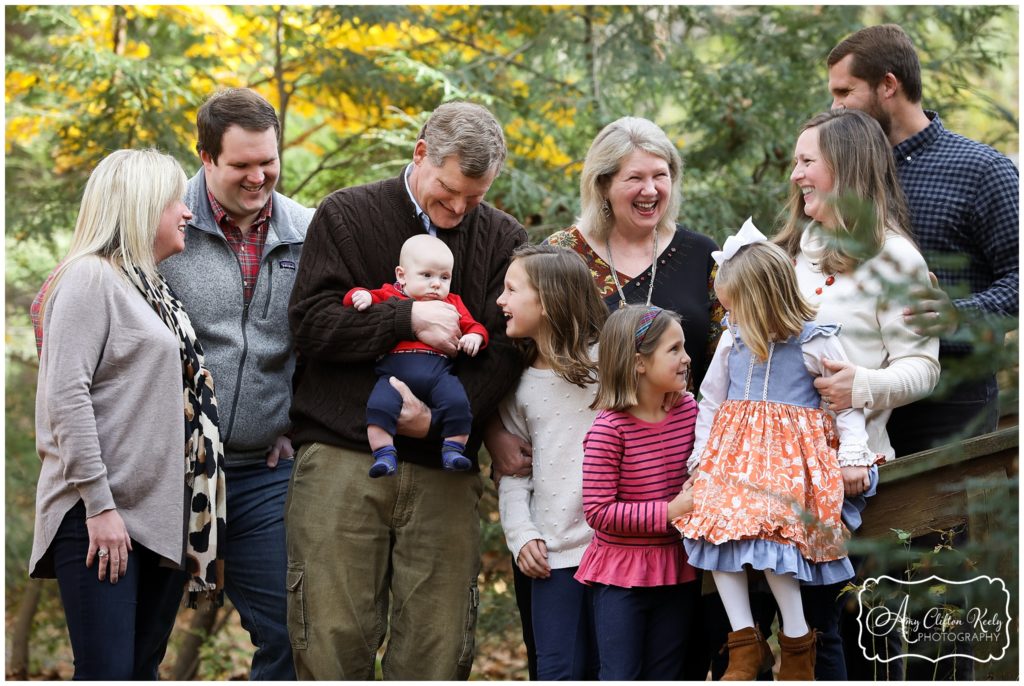 Fall Family Generations Portraits in Asheville NC Botanical Gardens