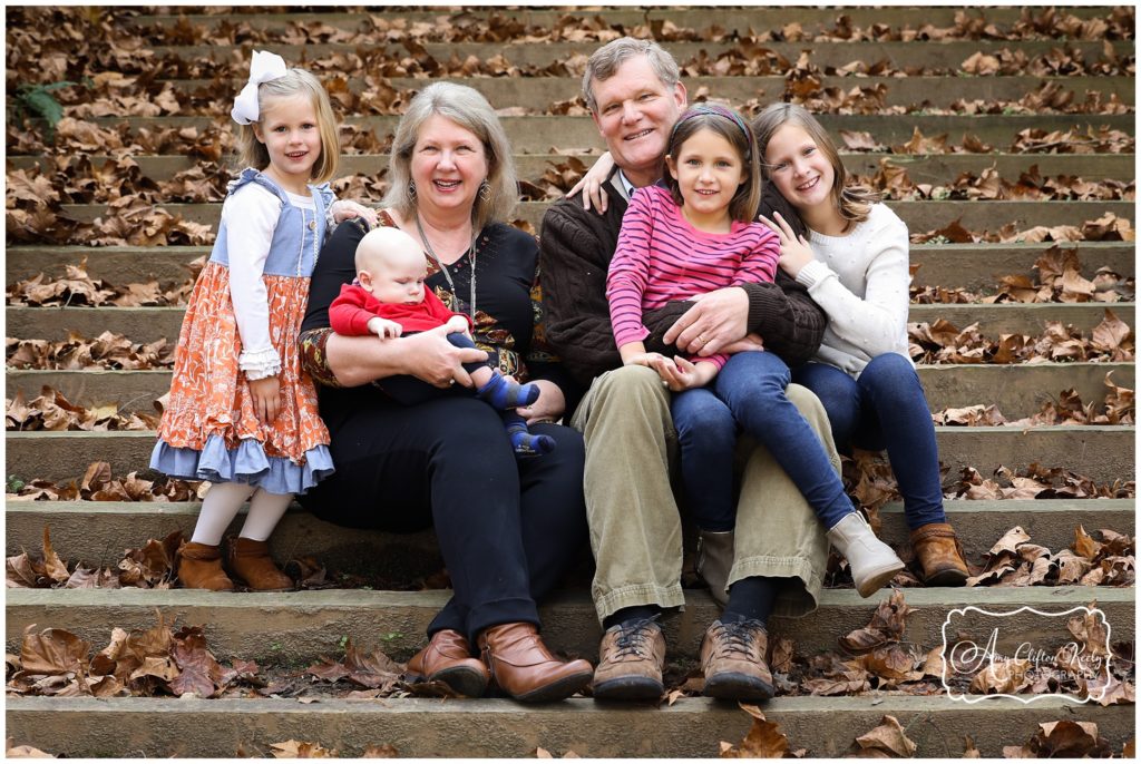 Fall Family Generations Portraits in Asheville NC Botanical Gardens